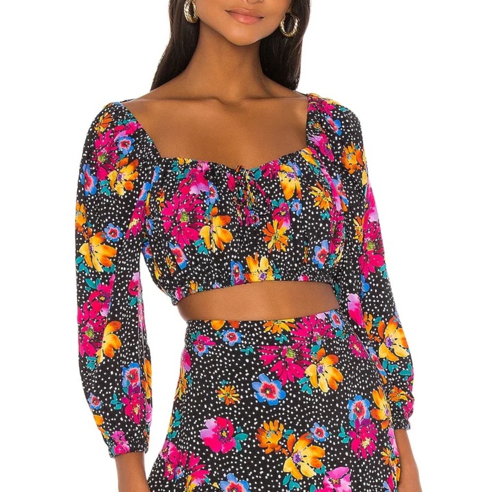 MAJORELLE Vibrant Floral Crop Top